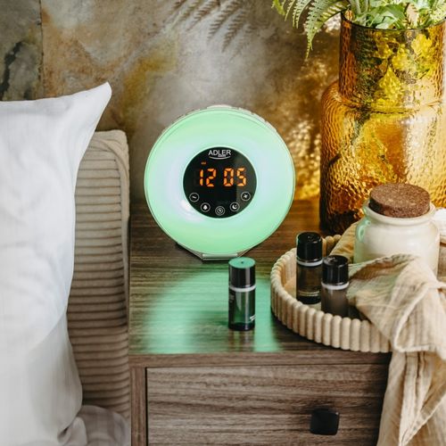 Budzik Świetlny Radio Symulacja Wschodu Słońca Dźwięki Natury Adler Ad1916 na Arena.pl