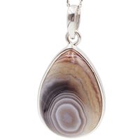 Zawieszka z Agatem Bostwaną w srebrze rodowanym