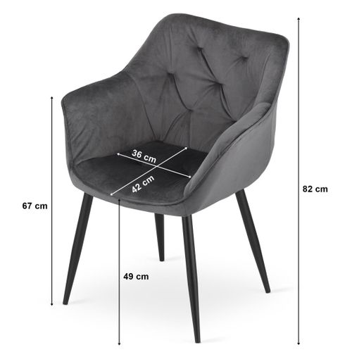 Krzesło MADERA - czarny aksamit x 2 na Arena.pl