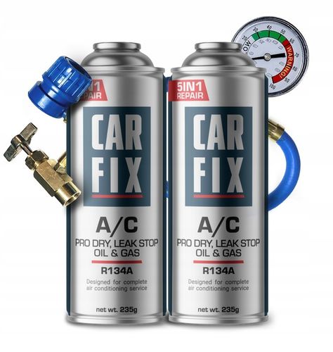 2x CZYNNIK CHŁODNICZY R134 a CARFIX 5w1 GAZ DO KLIMATYZACJI R134A + PRZEWÓD na Arena.pl