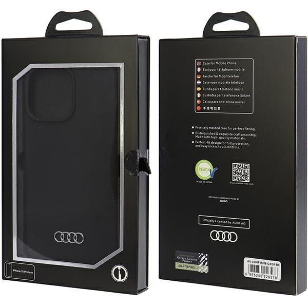 Audi Silicone Case iPhone 15 Pro Max 6.7" czarny/black hardcase zdjęcie 7
