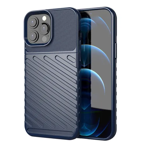 Thunder Case elastyczne pancerne etui pokrowiec iPhone 13 Pro Max niebieski na Arena.pl