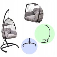 FOTEL WISZĄCY BUJANY OGRODOWY KOSZ HUŚTAWKA JAJO KOKON SKŁADANY PREMIUM