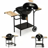 GRILL OGRODOWY WĘGLOWY POKRYWA PÓŁKI POPIELNIK 40CM Goodhome A-K18T