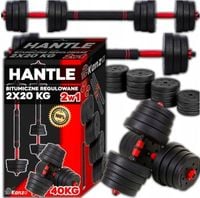 HANTLE REGULOWANE SZTANGA 2x20 KG 40 Ciężarki do ćwiczeń ZESTAW HANTLI
