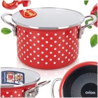 Garnek Emaliowany Tecka Retro w Kropki 2 L 18 cm Indukcja ORION