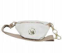 Laura Biaggi - nerka saszetka listonoszka biały groszek mat KB82