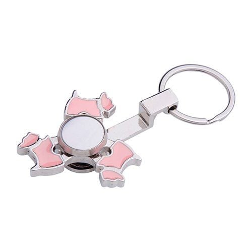 Brelok metalowy - spinner do sublimacji - Dog - różowy zdjęcie 2