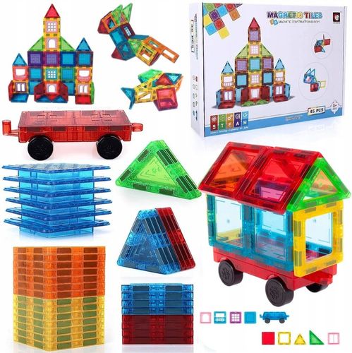 KLOCKI MAGNETYCZNE KONSTRUKCYJNE 3D DUŻE 45 elem. na Arena.pl