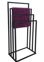 NOWOCZESNY STOJAK WIESZAK NA RĘCZNIKI 4 RAMIENNY METAL LOFT  CZARNY