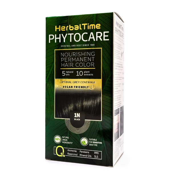Herbal Time Trwała farba do włosów - 1N Black zdjęcie 1