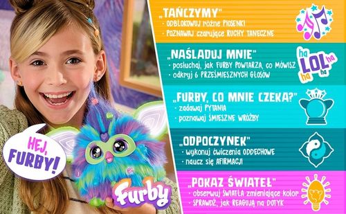 Hasbro FURBY Galaxy Interaktywna Maskotka Zorza świeci w ciemności PL F8901 na Arena.pl