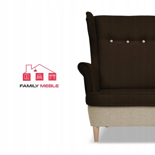 Zestaw wypoczynkowy ARI DUO sofa fotele Family Meble beżowo - brązowy na Arena.pl