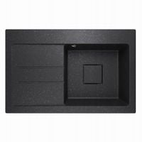 ZLEWOZMYWAK GRANITOWY LAVELLO QUBE 1.0 CZARNY GRAFIT LEWY