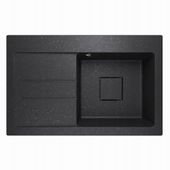 ZLEWOZMYWAK GRANITOWY LAVELLO QUBE 1.0 CZARNY GRAFIT LEWY