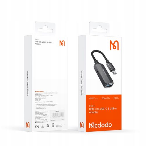 mcdodo przejściówka usb-c na usb otg usb-a adapter kabel pendrive ładowanie na Arena.pl