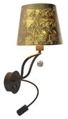 Saria kinkiet 1x6W E14 led+8W LED czarno złoty 3000K