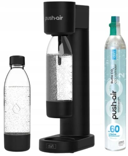DAFI PushAir saturator z nabojem CO2 + 2 butelki 0,7 l czarny + na Arena.pl