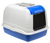 Kuweta dla dużego kota 65x50x47cm - Ferplast Maxi Bella Biało - Niebieska