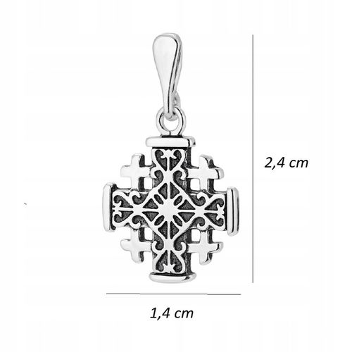 KRZYŻ SREBRNY 925 JEROZOLIMSKI SREBRO PRÓBA 925 na Arena.pl