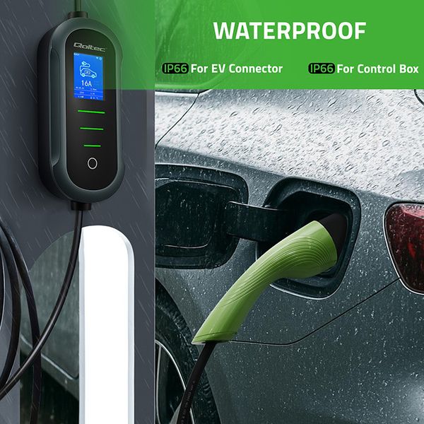 Qoltec Mobilna Ładowarka EV 3.5kW Typ2 Wi-Fi LCD 5m zdjęcie 9
