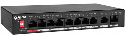 Switch PoE Dahua 8-portowy (Switch PoE 8+2, 1xHiPoE, Uplink 1000Mbps, 96W) na Arena.pl