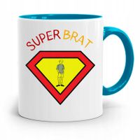 Kubek Błękitny Prezent Dla Brata Super Brat Z Nadrukiem Ze Zdjęciem