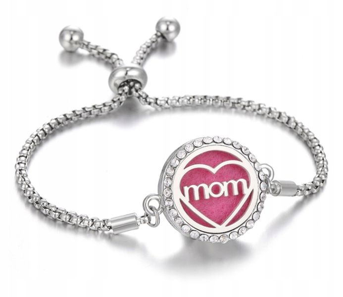 BRANSOLETKA DO AROMATERAPII STALOWA dla Mamy B08 zdjęcie 1