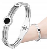 Bransoletka Srebrna Stal Chirurgiczna Posrebrzana 18K Damska Sztywna Obręcz