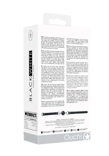 Solid Ball Gag - With Bonded Leather Straps zdjęcie 6