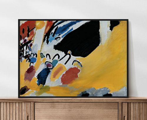 Plakat Kandinsky abstrakcja 21x30 cm w czarnej ramie na Arena.pl