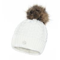 Czapka damska z naturalnym pomponem z lisa