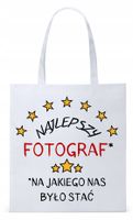 Dla Fotografa Fotografki Torba Eco Biała Shopper Z Nadrukiem Ze Zdjęciem