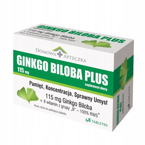 Ginkgo Biloba Complex 8 WITAMIN Witamina B6 B12 48 TABLETEK Pamięć na Arena.pl