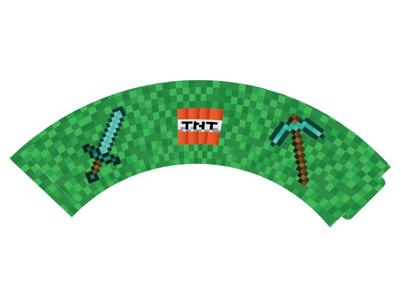 Papilotki do babeczek piksele Minecraft 6szt. zdjęcie 1
