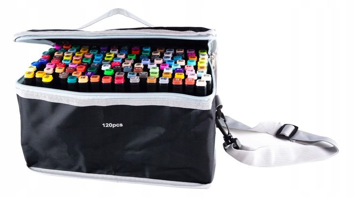 MARKERY ALKOHOLOWE FLAMASTRY MAZAKI PISAKI DWUSTRONNE Torba PREMIUM SET zdjęcie 2