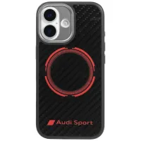 etui audi rsq carbon fiber sport red circle magsafe do iphone 17 - czarne