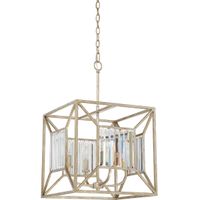 Eklektyczna LAMPA wisząca Lakeside QZ-LAKESIDE4-P-B Elstead QUOIZEL metalowa OPRAWA zwis klatka na łańcuchu złoty przezroczysty