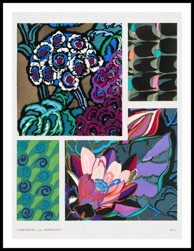 Plakat 60x80cm Kwiaty Art Deco v.14, Bénédictus Vintage do Salonu na Arena.pl