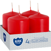 Świece pieńkowe walce BISPOL Aura sw40/60-030 (czerwone) ~7h 4szt.