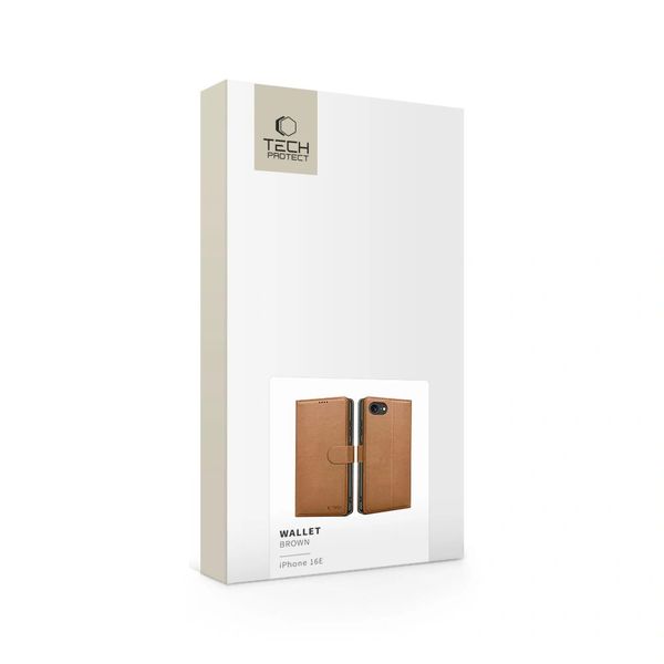tech-protect wallet iphone 16e brown zdjęcie 5