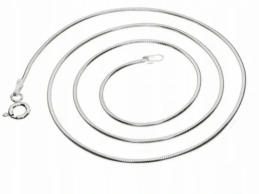 ŁAŃCUSZEK SREBRNY 925 DAMSKI NASZYJNIK MOCNA LINKA ŻMIJKA ŻYŁKA OKRĄGŁA zdjęcie 2