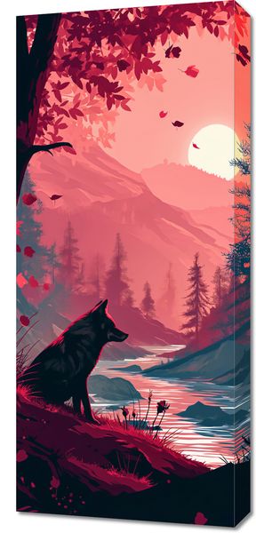Obraz 40x90cm Wilk Przy Brzegu Lasu zdjęcie 1
