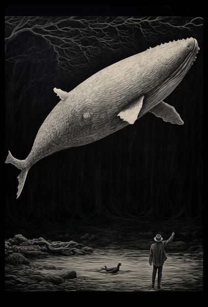 Plakat 40x60cm Biały Wieloryb zdjęcie 2