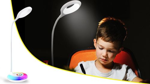 LAMPKA NA BIURKO LED LAMPA BIURKOWA STOJĄCA DO NAUKI DOTYKOWA USB RGB na Arena.pl