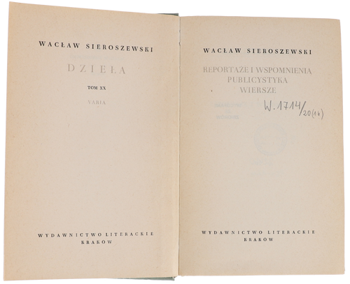 W.Sieroszewski Reportaże i wspomnienia Dzieła 1963 na Arena.pl