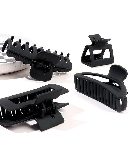 Zestaw 5 szt czarne matowe klamry do włosów spinki zdjęcie 3