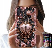 ETUI DO SAMSUNG GALAXY A20E - KOBIECE, MODNE WZORY, KŁÓDKA SERCE RÓŻA