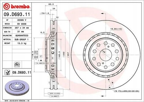Tarcza hamulcowa BREMBO na Arena.pl