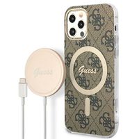 Zestaw Guess GUBPP12MH4EACSW Case+ Charger iPhone 12/12 Pro brązowy/brown